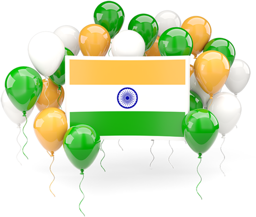 Square Flag With Balloons - Indian Flag Balloons Png, Transparent Png PNG with transparent background