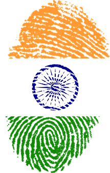 Indian Flag Fingerprint Pattern PNG with transparent background