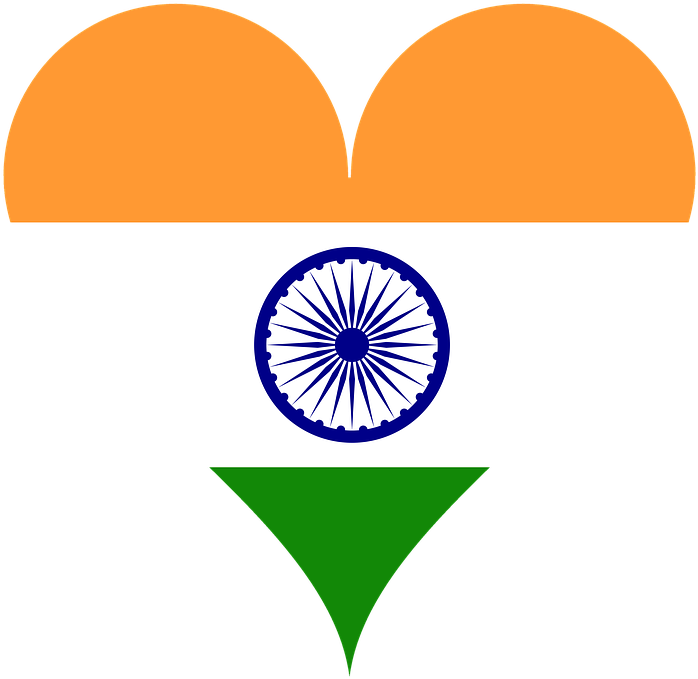 Indian Flag Heart Shape