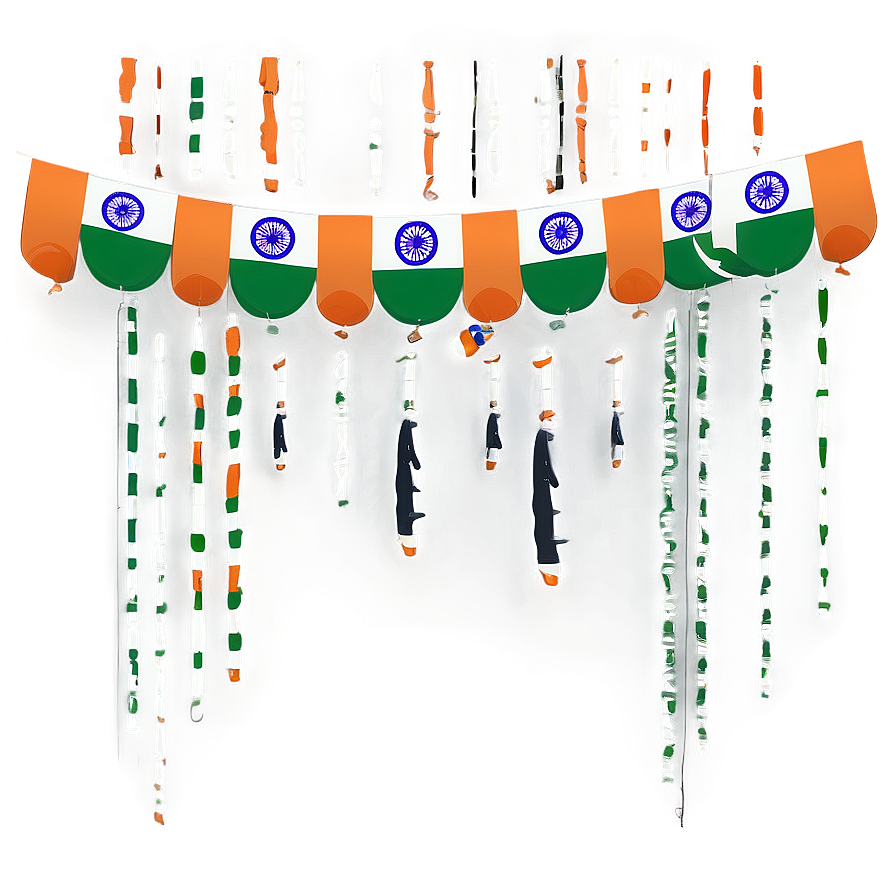 Indian Flag With Lanterns Png 06112024