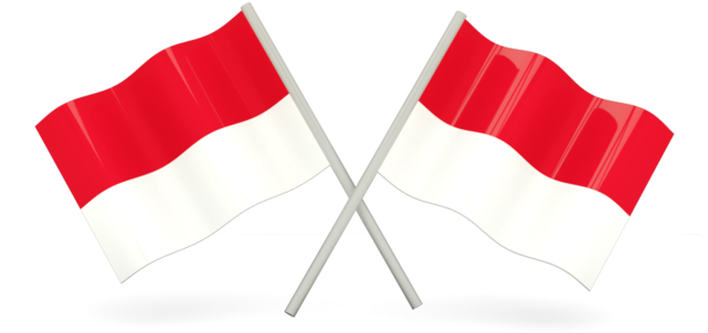 Indonesian Flags Crossed