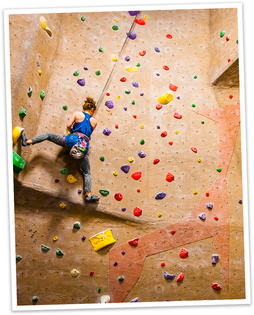 Indoor Rock Climbing Action