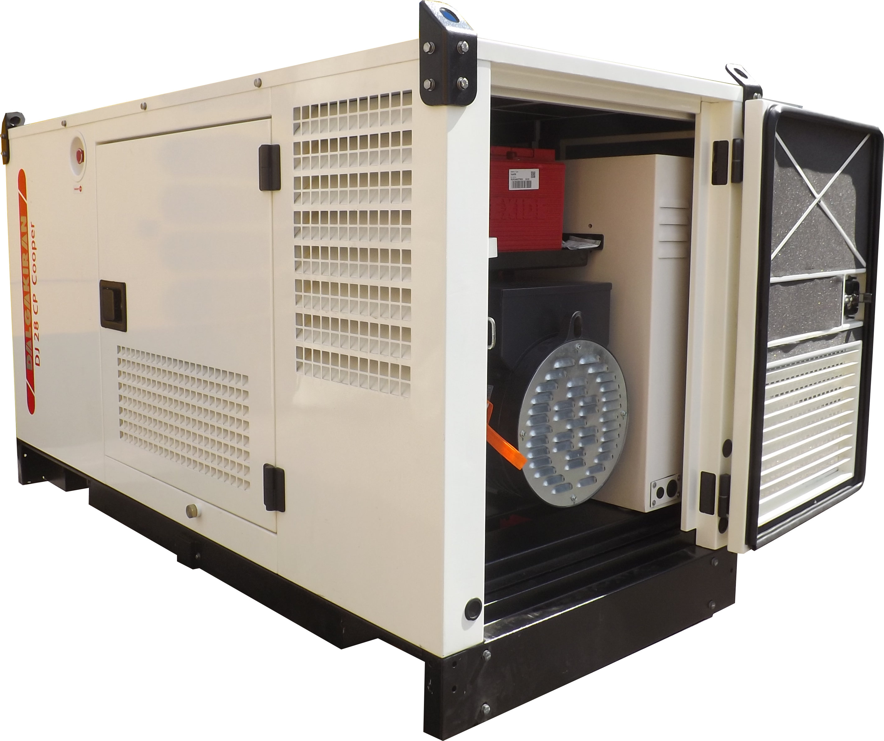 Industrial Diesel Generator Open PNG with transparent background