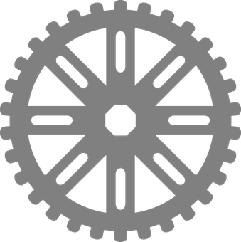 Industrial Gear Silhouette PNG with transparent background