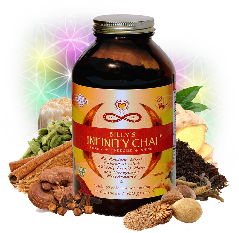 Infinity Chai Supplementand Ingredients PNG with transparent background