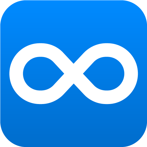 Infinity Symbol Blue Background PNG with transparent background