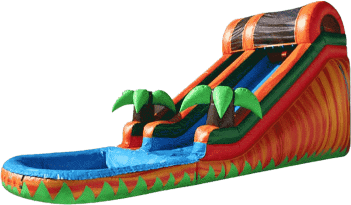 Tropical Water Slide 14ft - Water Slide, HD Png Download PNG with transparent background