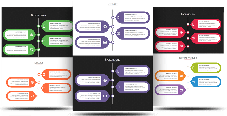 Infographic Flowchart Design Variations PNG with transparent background