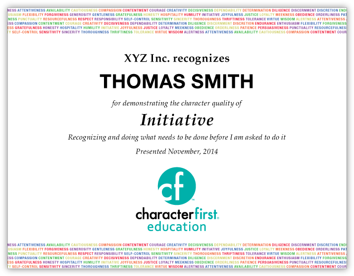 Initiative Award Certificate Template