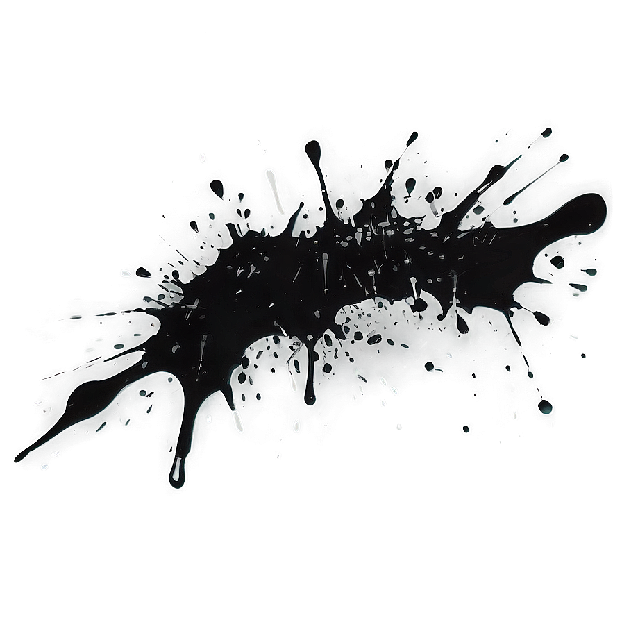 Ink Black Splatter Design Png Eba4