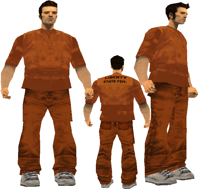 Inmate Character Model Three Views