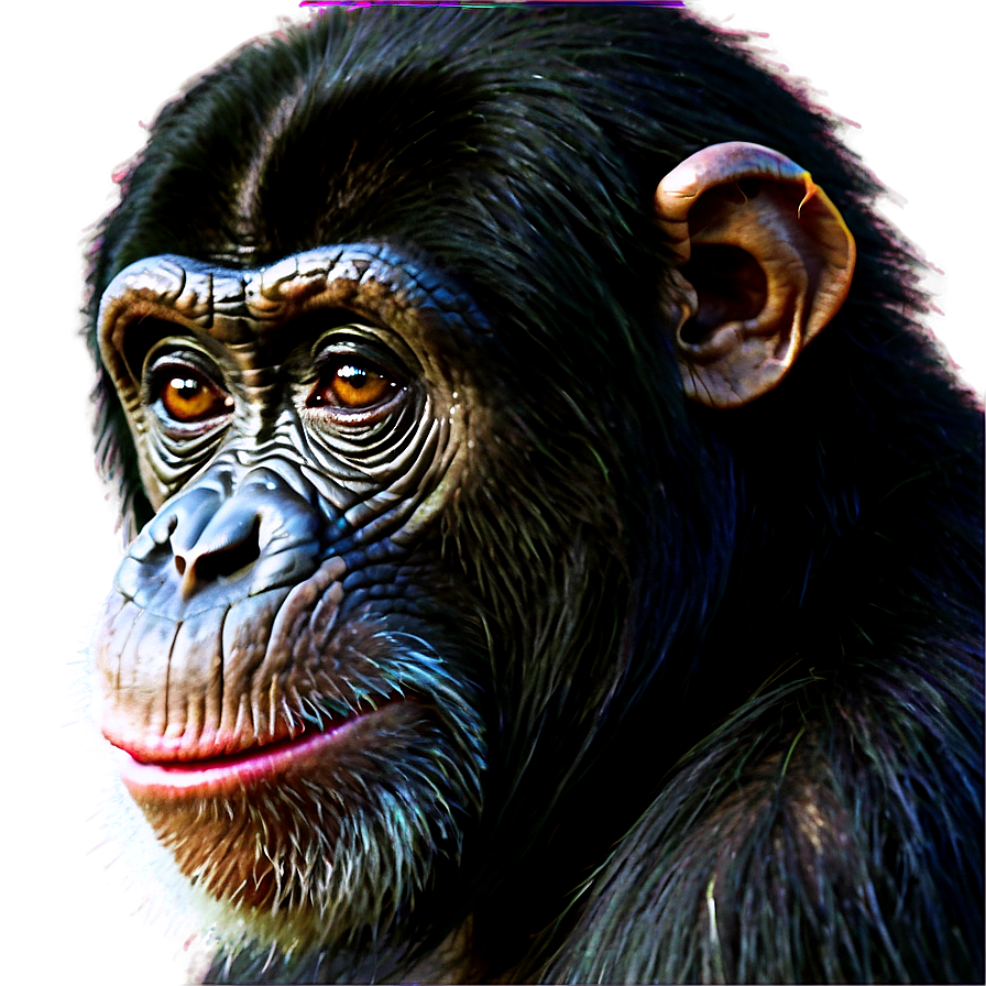 Insightful Chimpanzee Looking Png 90