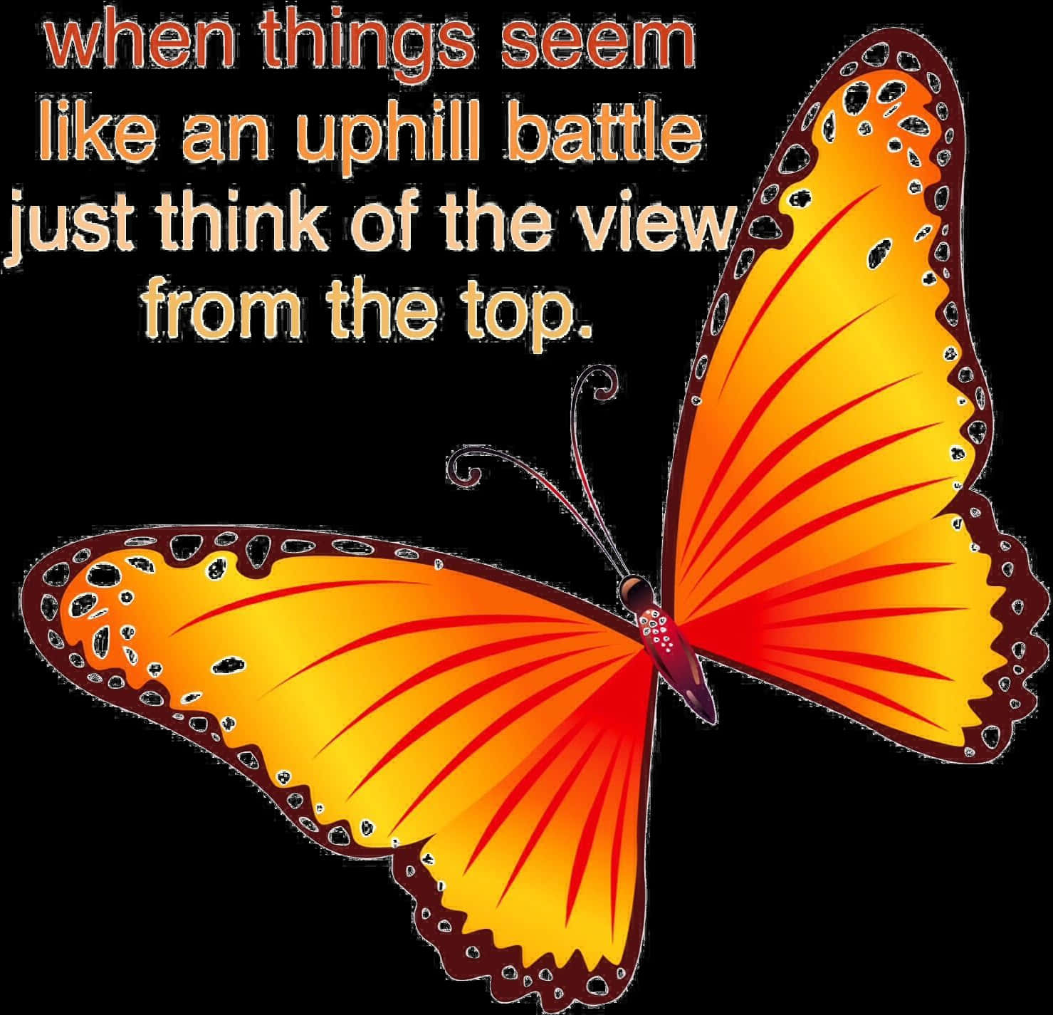 Inspirational Butterfly Uphill Battle Quote