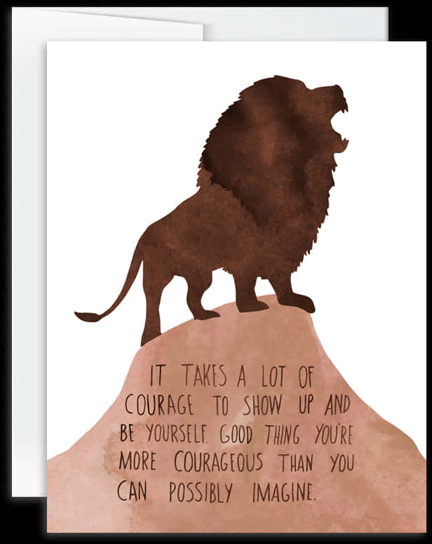 Inspirational Lion Silhouette Card