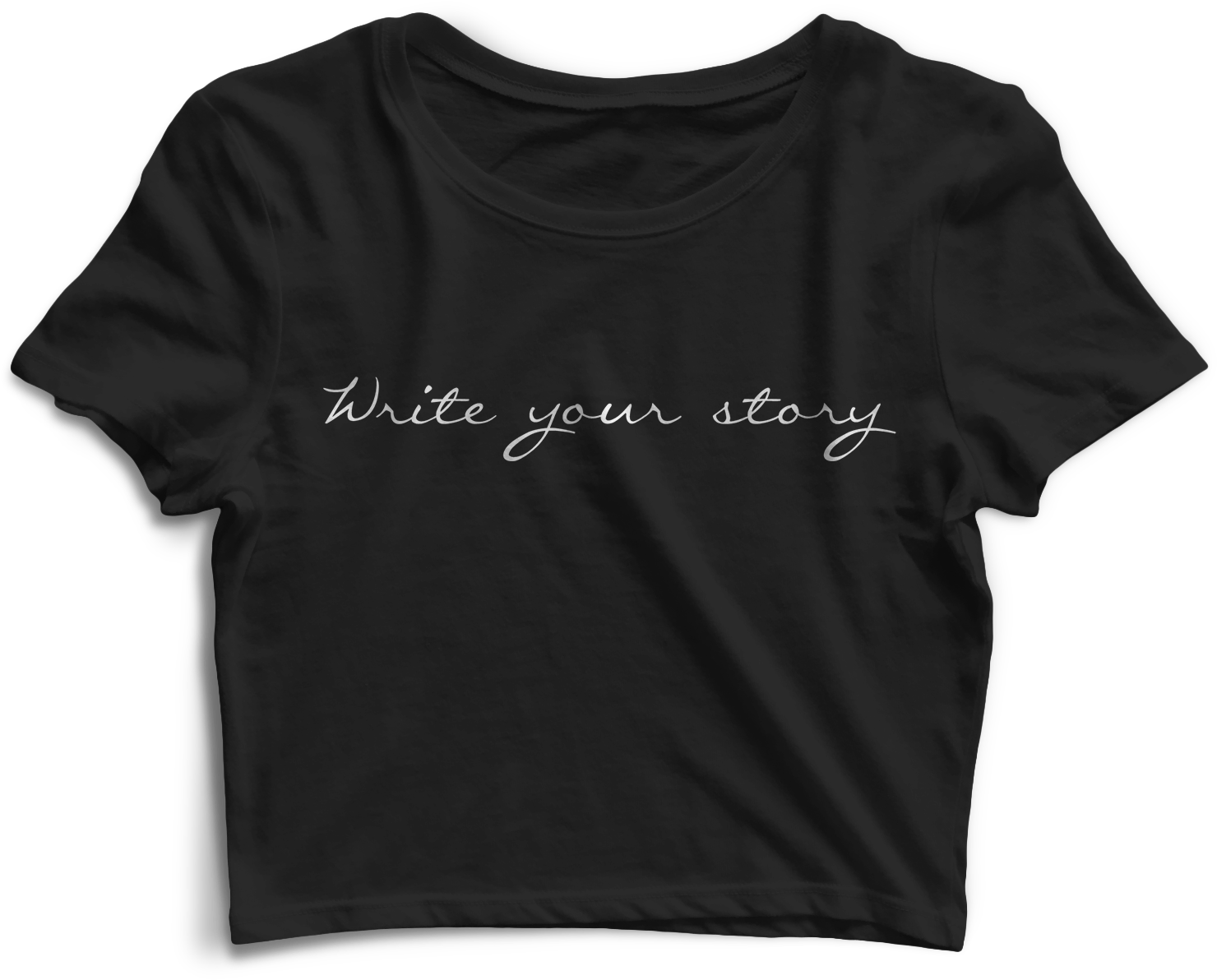 Inspirational Message Black Crop Top