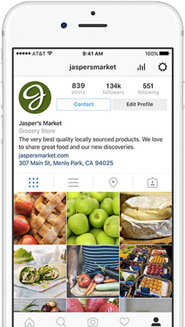 Instagram Grocery Store Profile Screenshot PNG with transparent background
