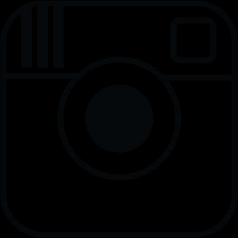 Instagram Logo Blackand White PNG with transparent background