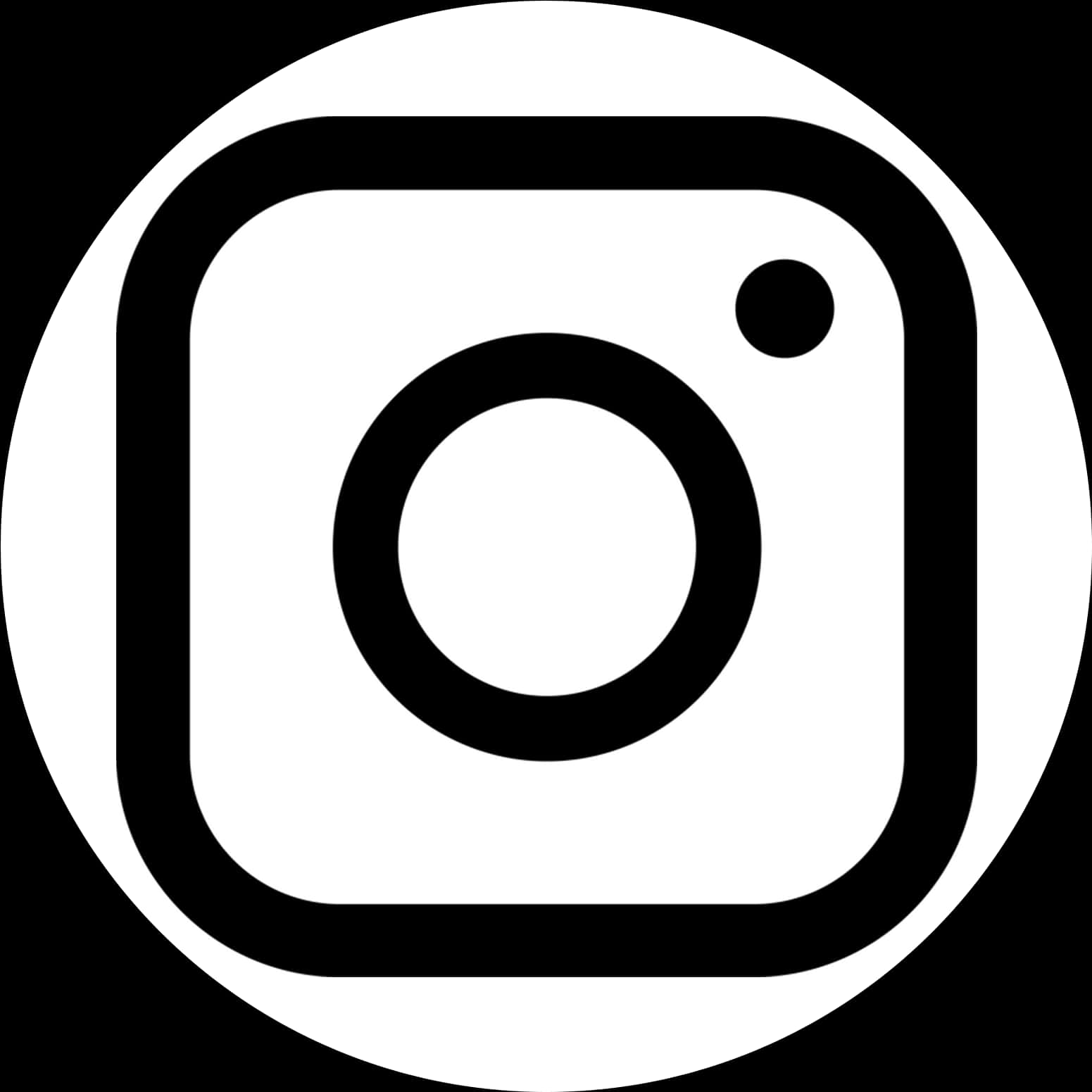 Instagram Logo Blackand White PNG with transparent background