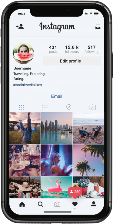Instagram Profile Travel Influencer PNG with transparent background