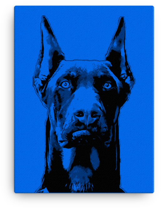 Intense Blue Doberman Portrait