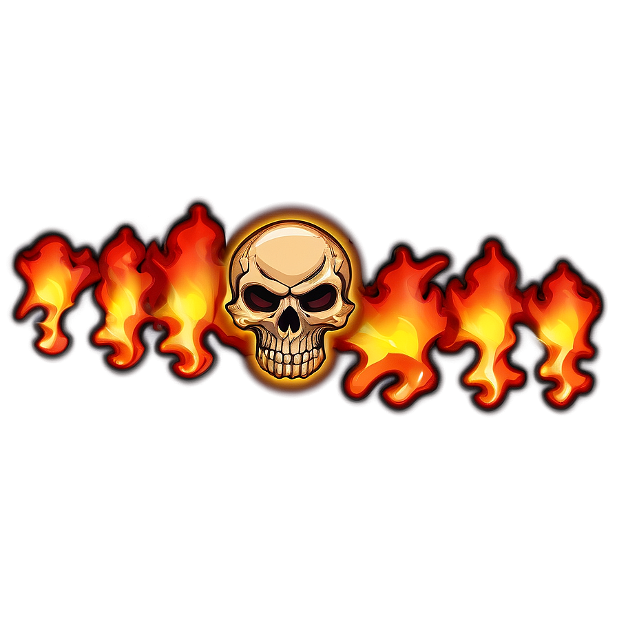 Intense Flame Skull Png Bpc62