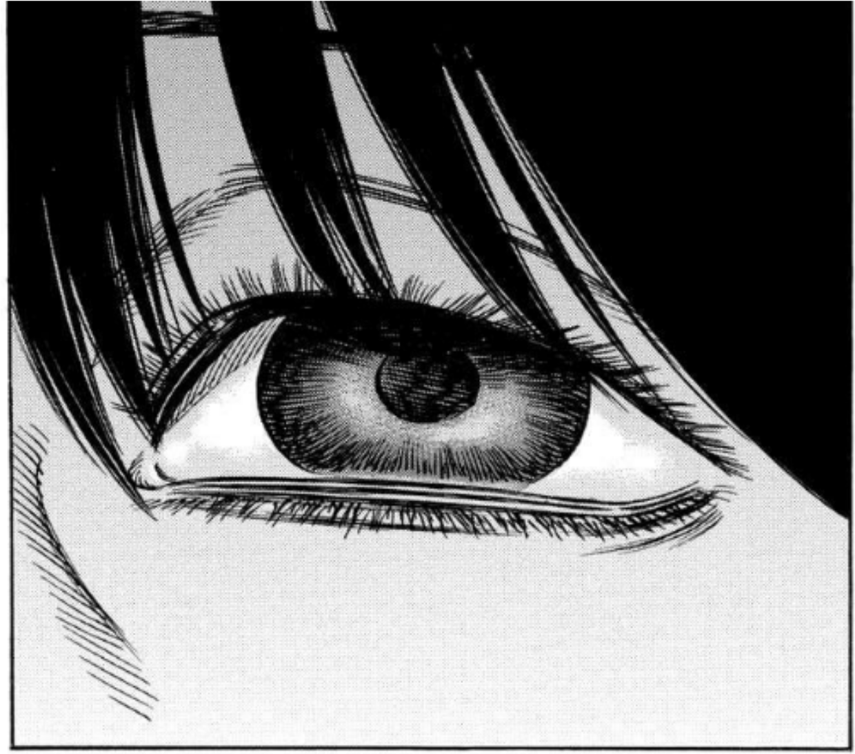 Intense_ Gaze_ Manga_ Style_ Eye PNG with transparent background