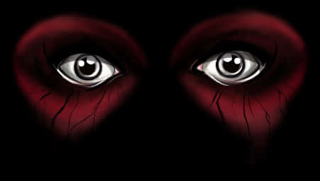 Intense Red Eyesin Darkness