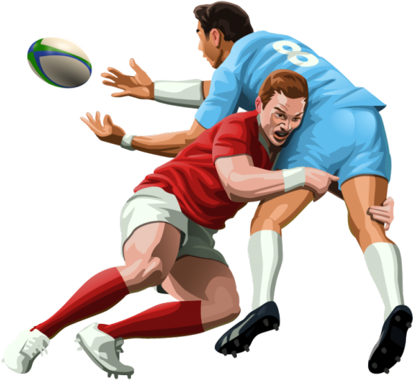 Intense Rugby Match Action