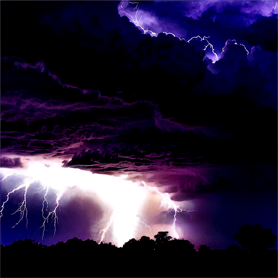 Intense Thunderstorm Night PNG opa79 PNG with transparent background