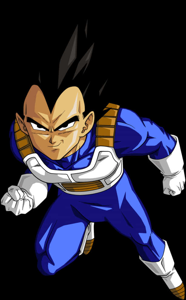 Intense Vegeta Action Pose PNG with transparent background