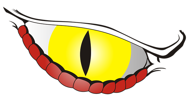 Intense Yellow Cartoon Eye PNG with transparent background