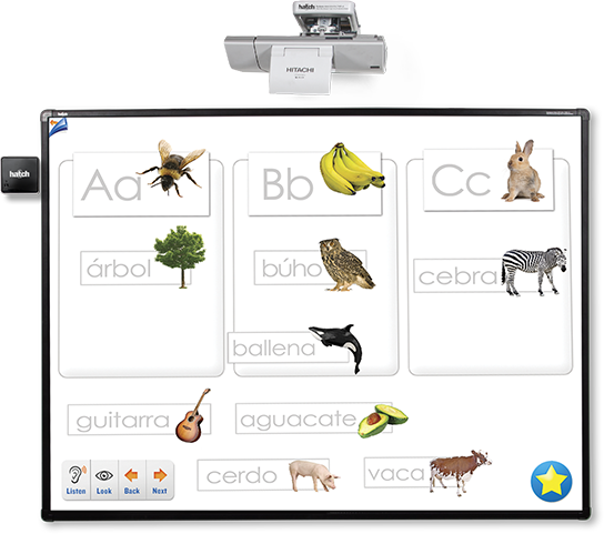 Interactive Spanish Alphabet Whiteboard PNG image with a transparent background, free high-resolution download