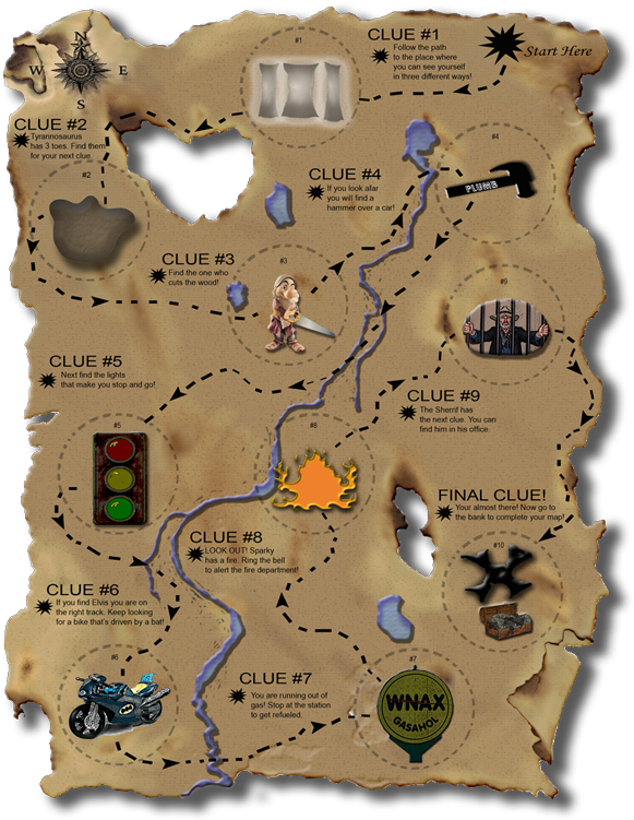 Interactive Treasure Map Clues