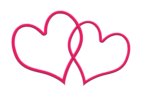 Interlinked Hearts Graphic PNG with transparent background