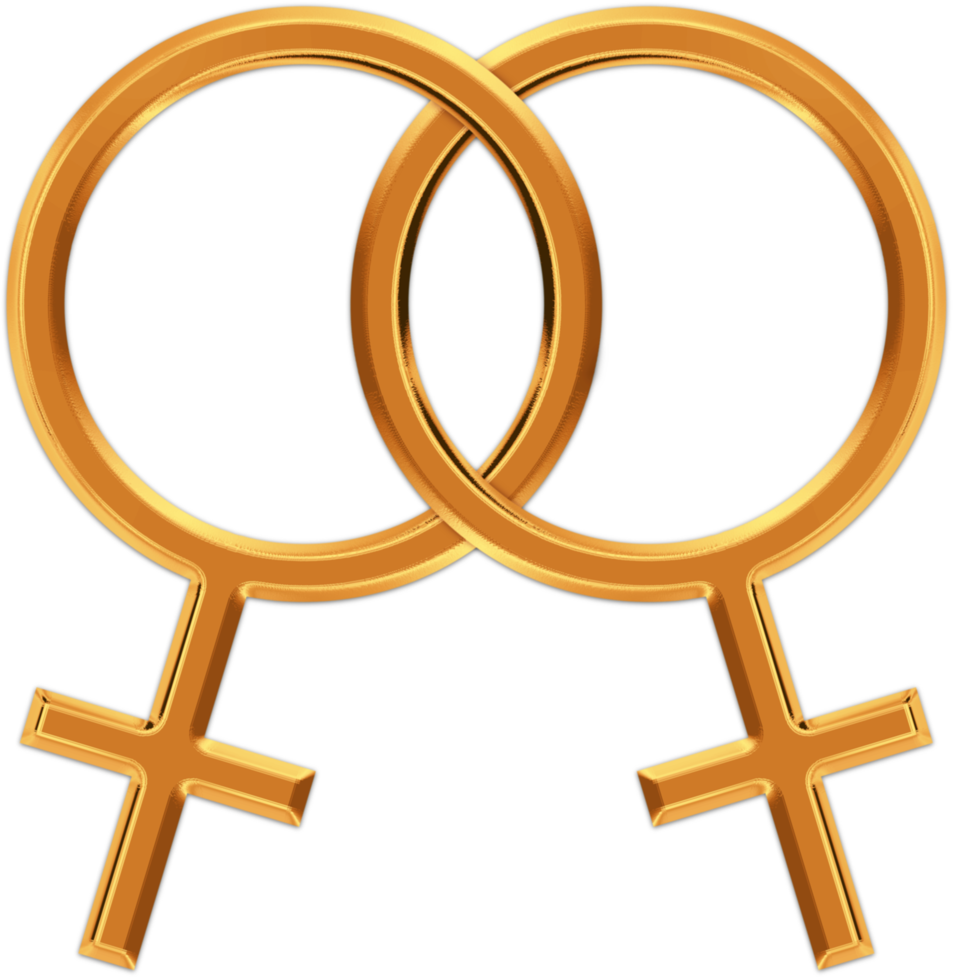 Interlocked Female Symbols Lesbian Pride PNG with transparent background
