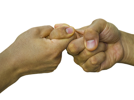 Interlocked Fingers Black Background