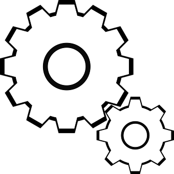Interlocking Gears Graphic PNG with transparent background