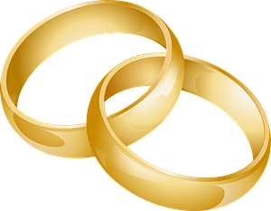 Interlocking Gold Wedding Rings Clipart