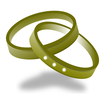 Interlocking Golden Rings Illustration PNG with transparent background