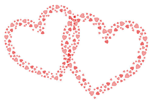 Interlocking Hearts Valentines Design PNG with transparent background