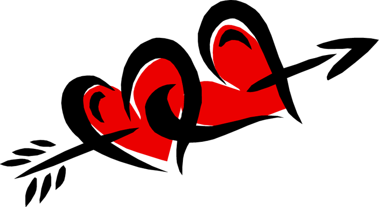 Interlocking Heartswith Arrow Clipart