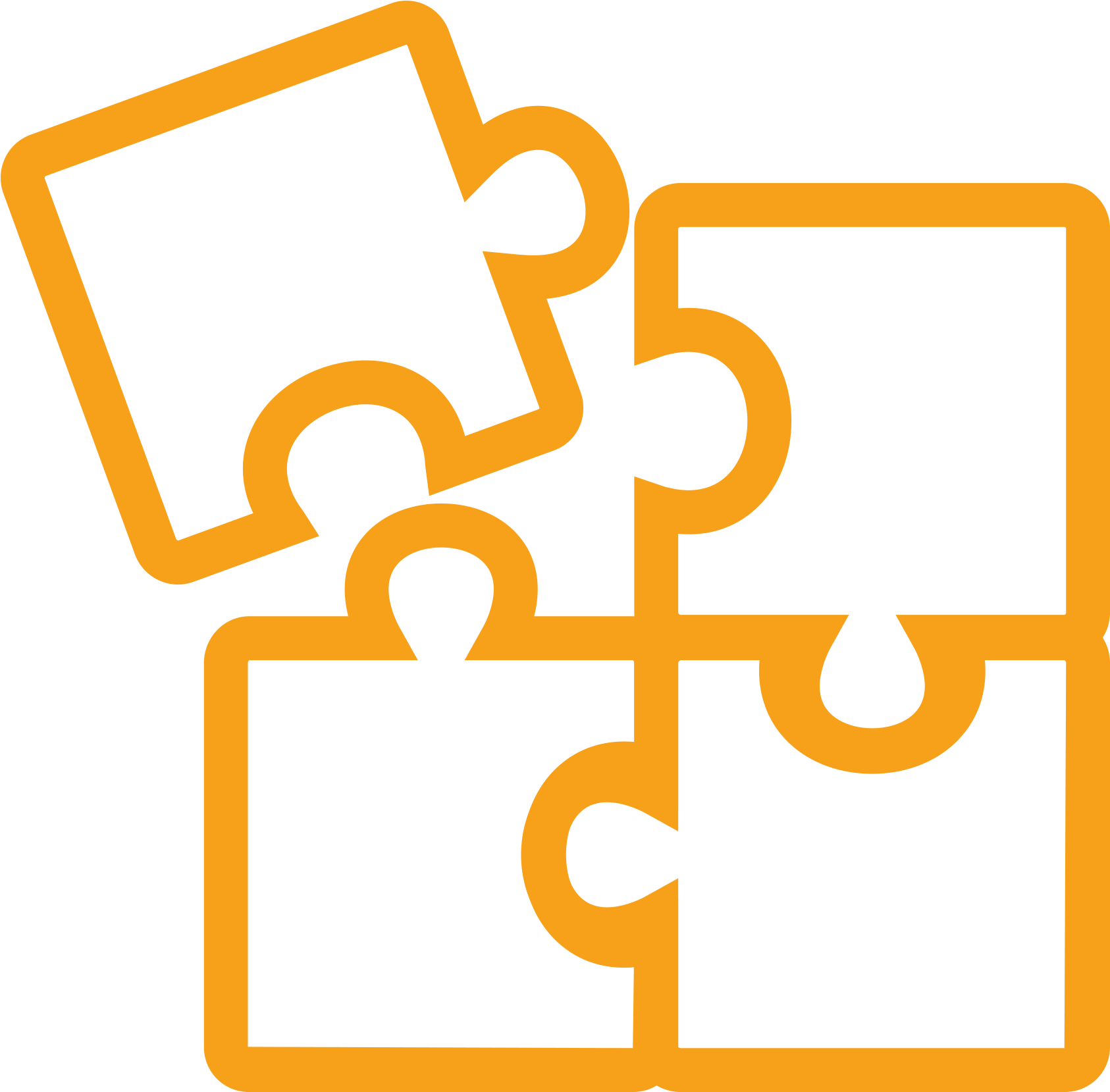 Interlocking Puzzle Pieces Icon