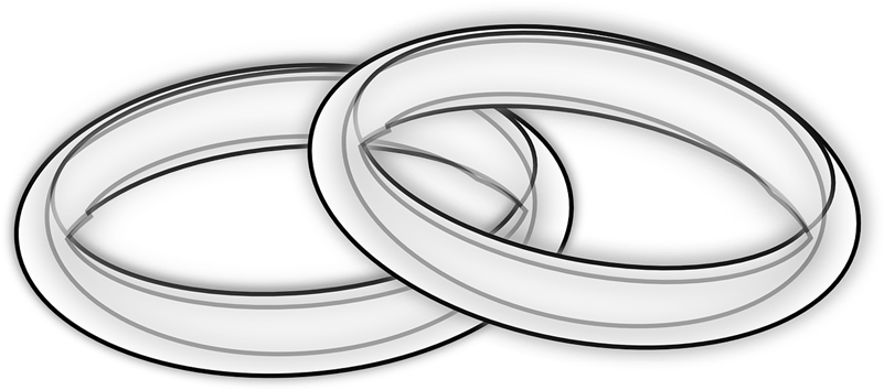 Interlocking Silver Wedding Rings Clipart