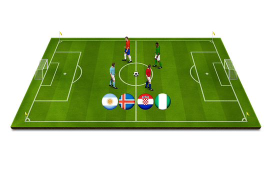 International Soccer Team Flagson Field PNG with transparent background