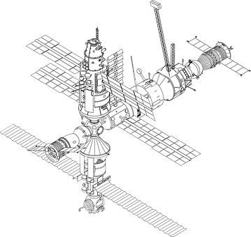 International Space Station Illustration PNG with transparent background