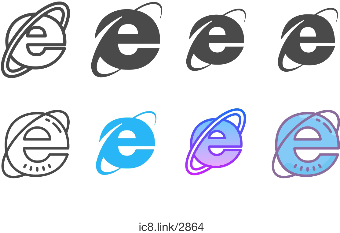 Internet Explorer Logo Evolution PNG image with a transparent background, free high-resolution download
