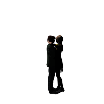 Intimate Couple Dark Background PNG with transparent background