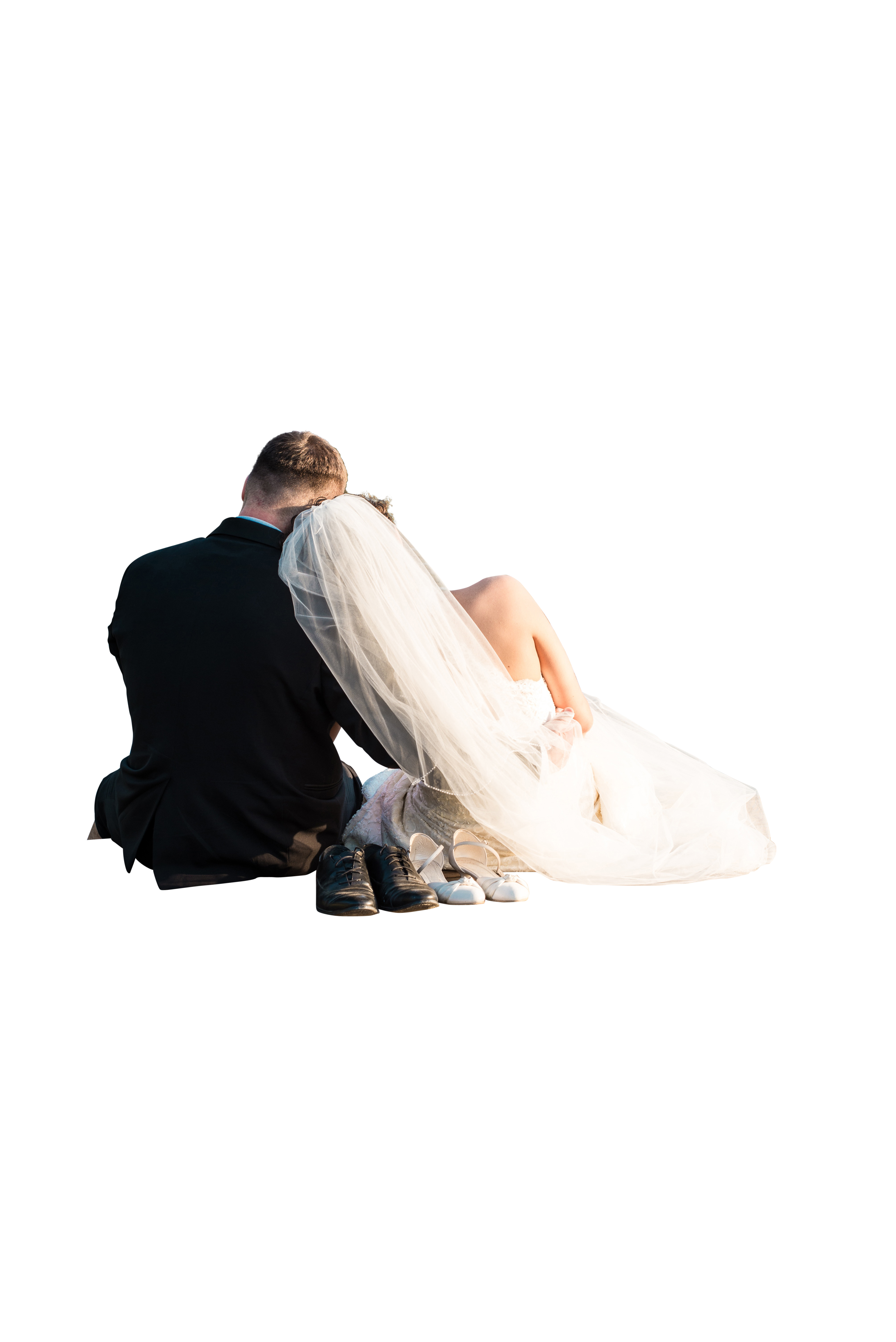 Intimate Wedding Moment Black Background PNG with transparent background