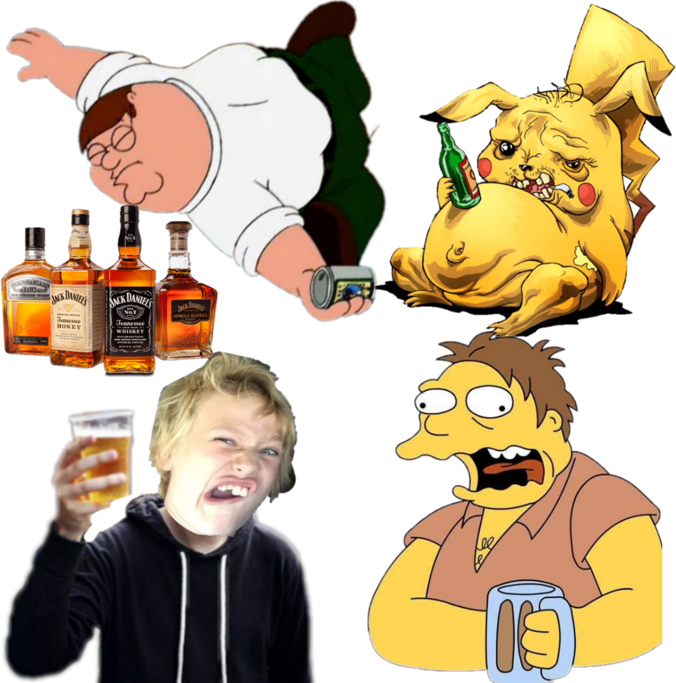 ##travel #homer #simpsons #beer #duff #drink #fábio - Drunk Pikachu, HD Png Download PNG with transparent background