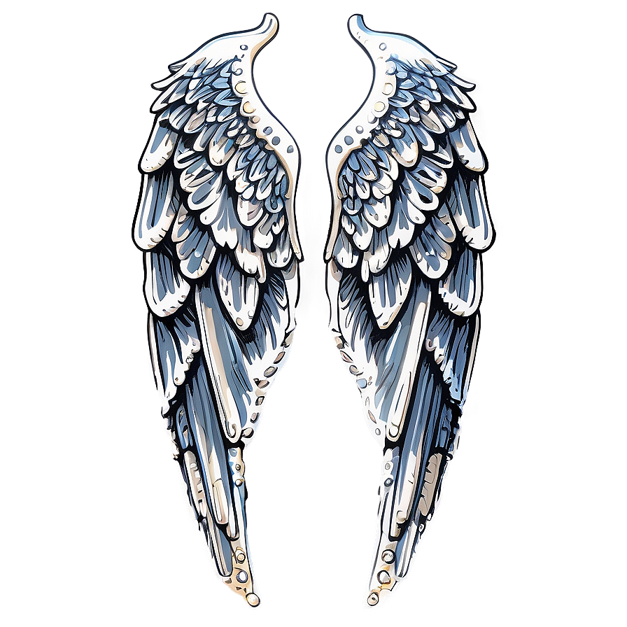 Intricate Angel Wings Design Png 27